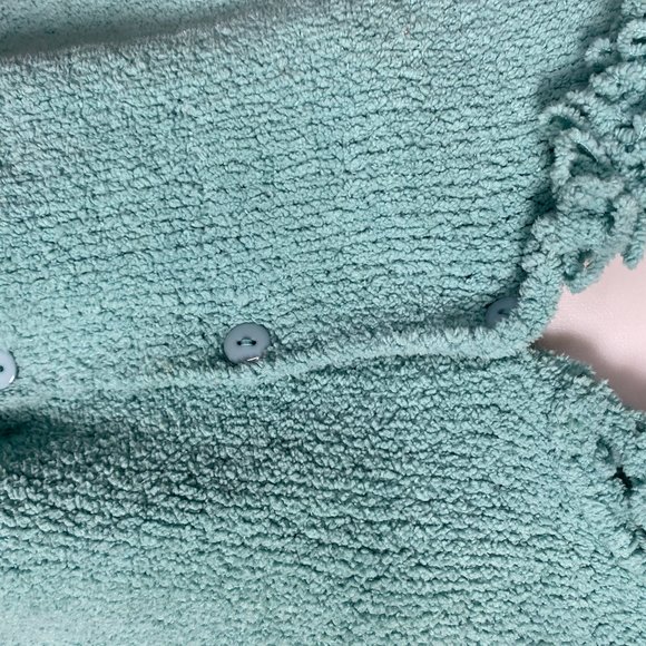 Fred Thomas Plush Cardigan Sweater Blue, Small - Picture 4 of 8